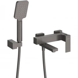 Смеситель для ванны Cezares Slider SLIDER-VD-GM с душевым гарнитуром, оружейная сталь матовый