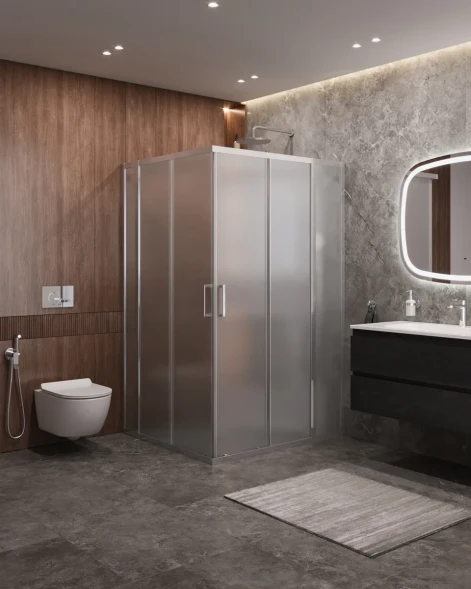 Душевой уголок Cezares Molveno MOLVENO-AH-22-130/120-P-Cr 130x120 см, профиль хром, стекло текстурное