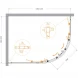 Душевой уголок Cezares Molveno MOLVENO-RH-2-120/90-C-BORO-IV 120x90 см, профиль золотой матовый, стекло прозрачное