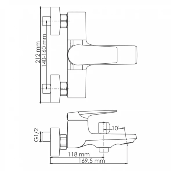 Смеситель для ванны WasserKRAFT Wiese 8401