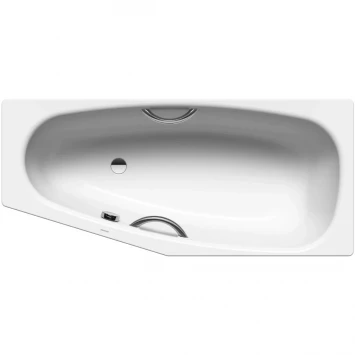 Ванна стальная Kaldewei Mini Star 833 224930003001 157x75 см L, угловая, с отверстиями под ручки, антискользящим и водоотталкивающим покрытием, альпийский белый