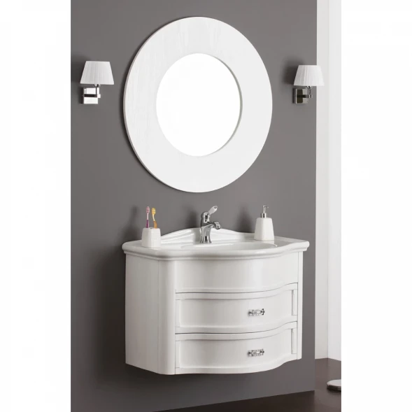 Смеситель для раковины хром, ручка белая Cezares Elite ELITE-LSM1-01-Bi