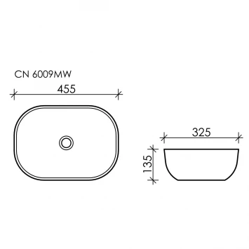 Раковина 45,5x32,5 см Ceramica Nova Element CN6009MDH