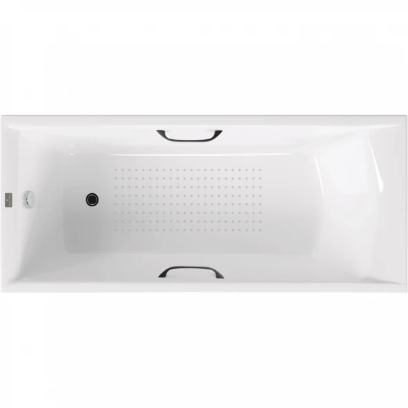 Ванна чугунная Vinsent Veron Devon VDV1807545H/VH0012BL-AS 180x75 см, с ручками, антискользящим покрытием, белый
