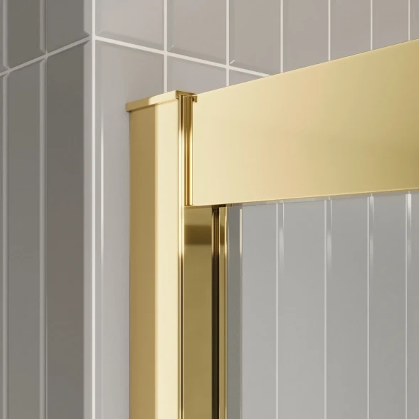 Душевой уголок BelBagno Luce LUCE-A-2-80-C-ORO 80x80 см, профиль золотой, стекло прозрачное