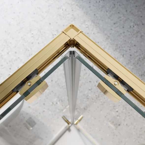 Душевой уголок BelBagno Luce LUCE-A-2-80-C-ORO 80x80 см, профиль золотой, стекло прозрачное