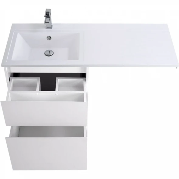 Тумба с раковиной Bianco Opaco 120,3 см BelBagno Kraft KRAFT-LVD-580/1200-2C-PIA-BO + BB1200/480-LV-MR-L