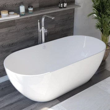 Ванна из литьевого мрамора Marmo Bagno Палермо MB-PL170-80 168x80 см, отдельностоящая, белый