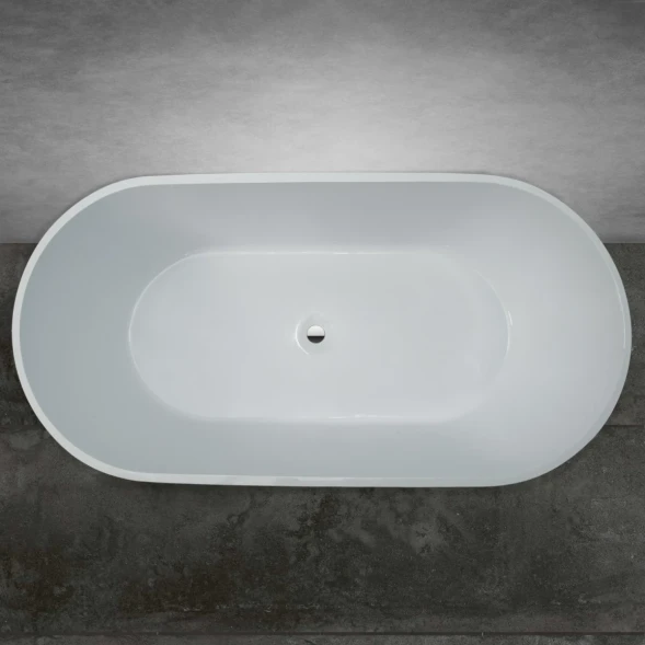 Ванна из литьевого мрамора Marmo Bagno Палермо MB-PL170-80 168x80 см, отдельностоящая, белый