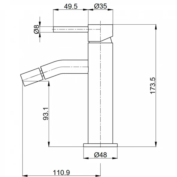Смеситель для биде AQUAme Siena AQM6216BG без донного клапана, Золото матовый