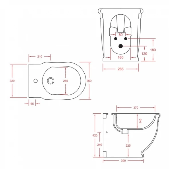 Биде напольное Artceram Hermitage HEB0010100