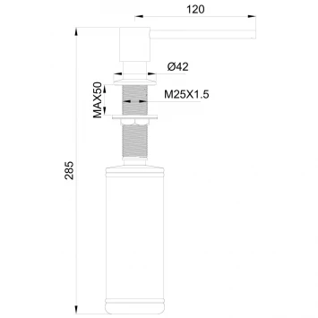 Дозатор для жидкого мыла Wonzon & Woghand WW-88SD02-MW встраиваемый, для кухни, белый матовый