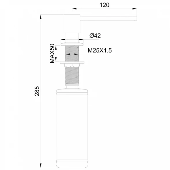 Дозатор для жидкого мыла Wonzon &amp; Woghand WW-88SD02-MW встраиваемый, для кухни, белый матовый