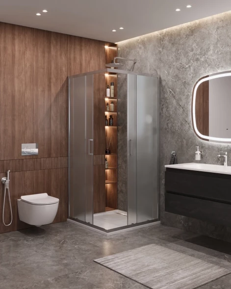 Душевой уголок Cezares Molveno MOLVENO-A-2-90-P-Cr 90x90 см, профиль хром, стекло текстурное