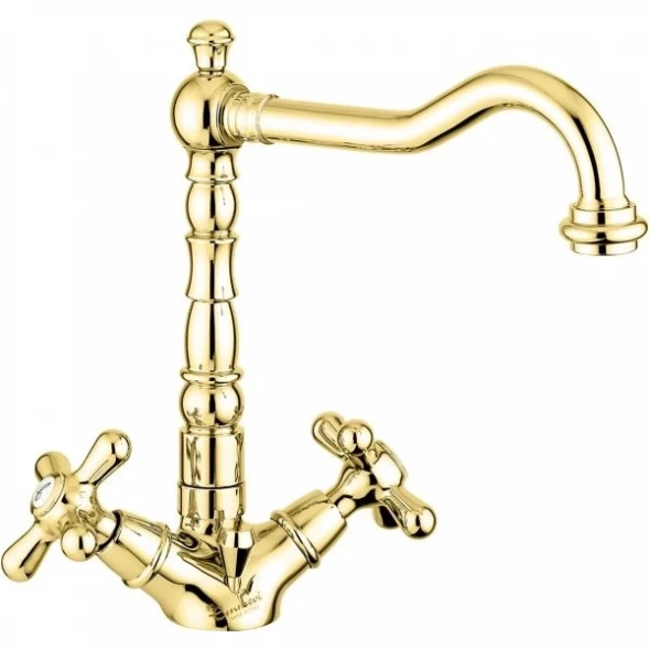 Смеситель для раковины Emmevi Deco Old 12613/OR с донным клапаном, Золото