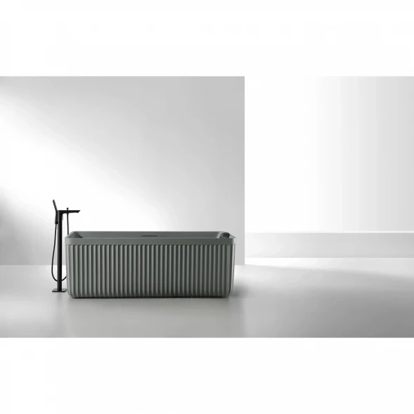 Ванна из литьевого мрамора AltroBagno Cinzia AltroBagnoCinzia090109CementGrey 170x75 см, отдельностоящая, серый цемент