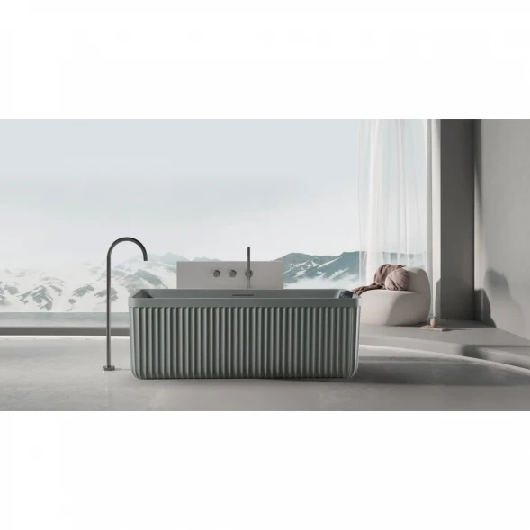 Ванна из литьевого мрамора AltroBagno Cinzia AltroBagnoCinzia090109CementGrey 170x75 см, отдельностоящая, серый цемент