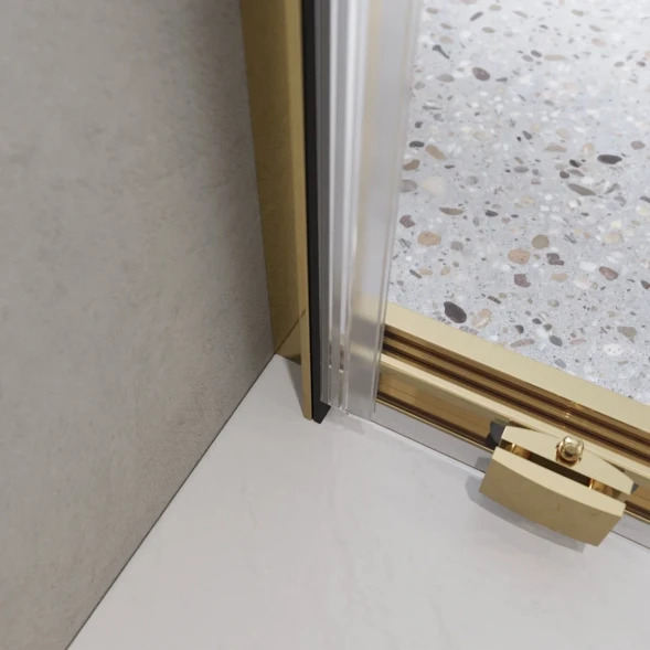 Душевая дверь BelBagno Luce LUCE-BF-1-100-C-ORO 100 см, профиль золотой, стекло прозрачное