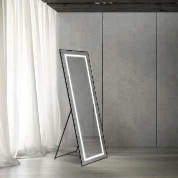 Зеркало BelBagno Kraft SPC-KRAFT-555-1700-TCH-PIA-NERO 55x169,5 см, напольное, с LED-подсветкой, сенсорным выключателем, черный