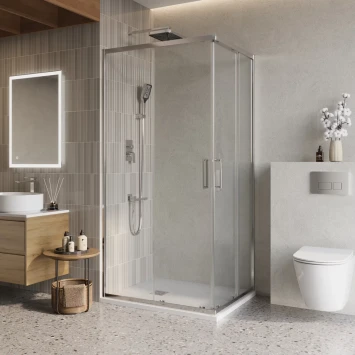 Душевой уголок BelBagno Luce LUCE-AH-2-120/90-C-Cr 120x90 см, профиль хром, стекло прозрачное