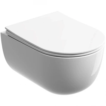 Унитаз подвесной Ceramica Nova Modena CN6063 безободковый, с сиденьем микролифт, белый