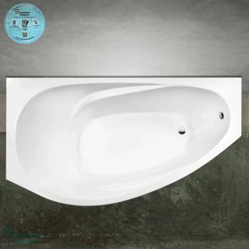 Ванна из литьевого мрамора Marmo Bagno Турин MB-TL170-95 170x95 см L, белый