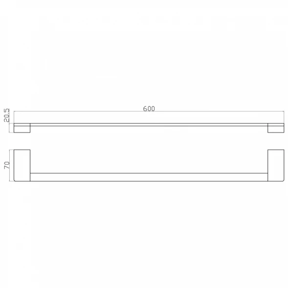Полотенцедержатель Wonzon &amp; Woghand Eclipse WW-9112-BL 60 см, черный матовый