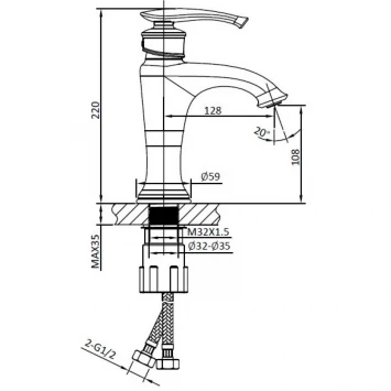 Смеситель для раковины AltroBagno Beatrice AltroBagnoBeatrice0113BrNe