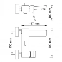Смеситель для ванны, светлая бронза WasserKRAFT Exter 1601