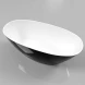 Ванна из литьевого мрамора Whitecross Onyx B 0205.160075.10100 160x75 см, отдельностоящая, белый глянец/черный глянец