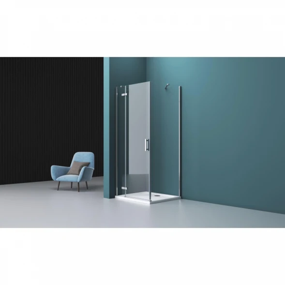 Душевой уголок 90x80 см BelBagno Kraft KRAFT-AH-12-90/80-C-Cr-L прозрачное