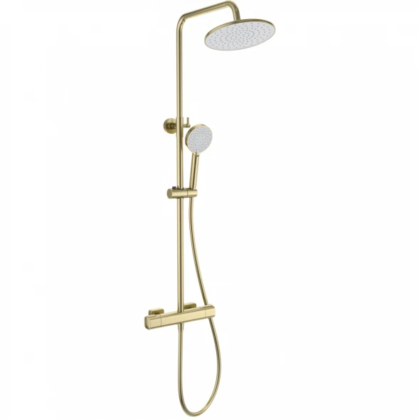 Душевая система Wonzon &amp; Woghand Stay 1 WW-B3051-A-BG 230 мм, с термостатом, золотой матовый