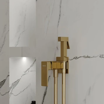 Гигиенический душ AQUAme Savona AQM6817GG со смесителем, Золото