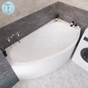 Ванна из литьевого мрамора Marmo Bagno Турин MB-TR170-95 170x95 см R, белый