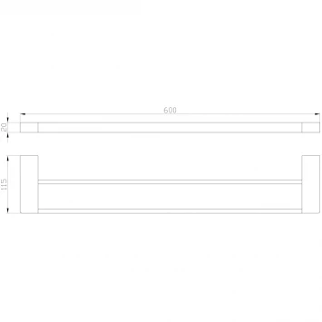 Полотенцедержатель Wonzon &amp; Woghand WW-9511 60 см, двойной, хром
