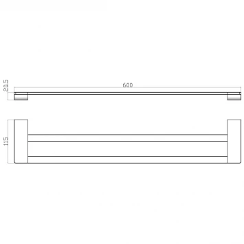 Полотенцедержатель Wonzon &amp; Woghand Eclipse WW-9111-LG 60 см, двойной, золотой