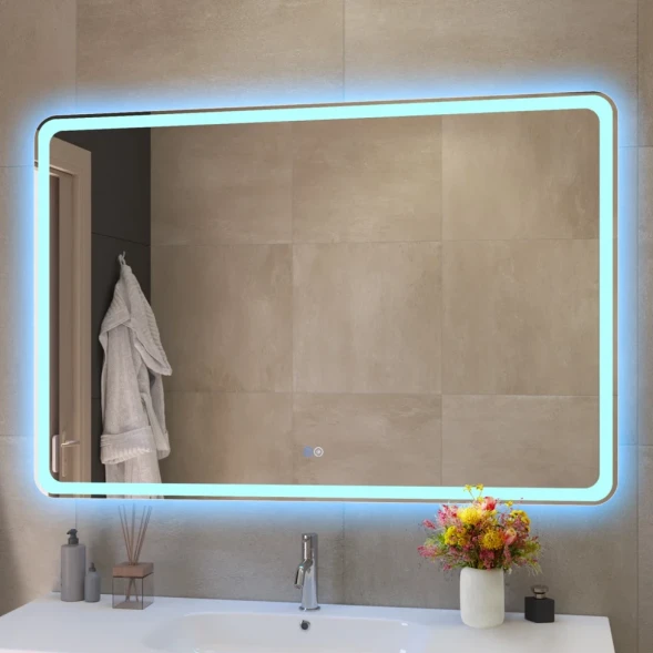 Зеркало Cezares CZR-SPC-MC-1200-800-RGB-TCH 120x80 см, с разноцветной подсветкой, сенсорным выключателем, диммером