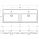 Раковина 121,4x46,6 см Cezares Molveno CZR-MIL-120-2-LVB