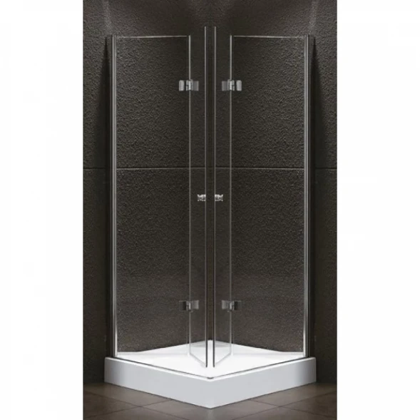 Душевой уголок Cezares Elena 100x100 см текстурное стекло ELENA-W-AS-2-100-P-Cr