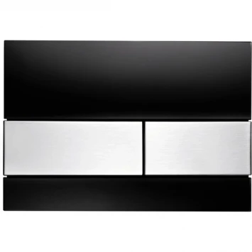 Инсталляция для унитазаTece TECEsquare 9300302 + 9200010 + 9380014 + 9240806 с кнопкой смыва, черный/нержавеющая сталь