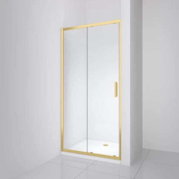 Душевая дверь BelBagno Luce LUCE-BF-1-110-C-ORO 110 см, профиль золотой, стекло прозрачное