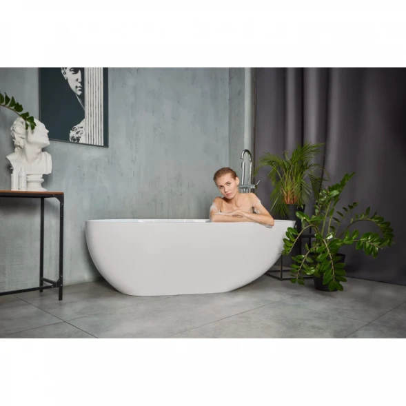 Ванна из литьевого мрамора Marmo Bagno Венеция MB-VN170-85 169,5x84 см, отдельностоящая, белый