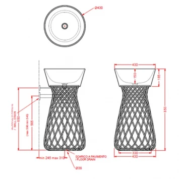 Раковина 43x43 см Artceram Wire WIL001 03 00