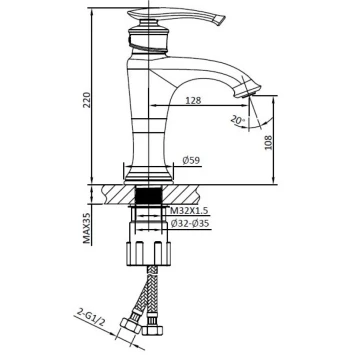 Смеситель для раковины AltroBagno Beatrice AltroBagnoBeatrice0115ROr