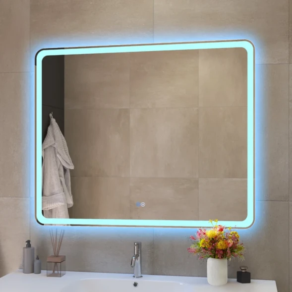 Зеркало Cezares CZR-SPC-MC-1000-800-RGB-TCH 100x80 см, с разноцветной подсветкой, сенсорным выключателем, диммером