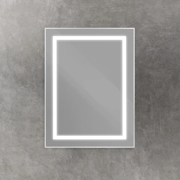 Зеркало BelBagno Kraft SPC-KRAFT-500-800-SENS-AL 50x80 см, с LED-подсветкой, сенсорным выключателем, алюминий