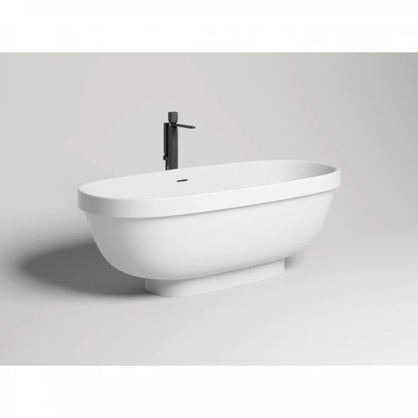 Ванна из литьевого мрамора Salini S-Stone Greca 103121M 180x80 см, отдельностоящая, белый матовый