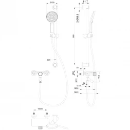 Смеситель для ванны Wonzon & Woghand Click WW-FE05L222-CR с душевым гарнитуром, хром