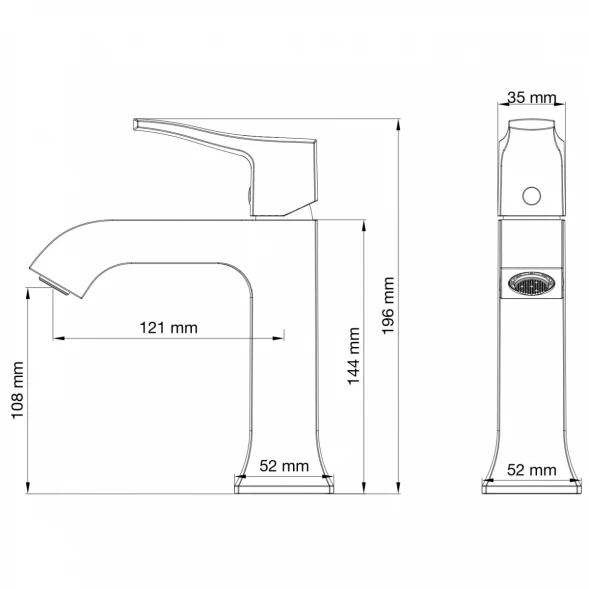 Смеситель для раковины Wonzon &amp; Woghand Flex WW-88018072-MB черный матовый