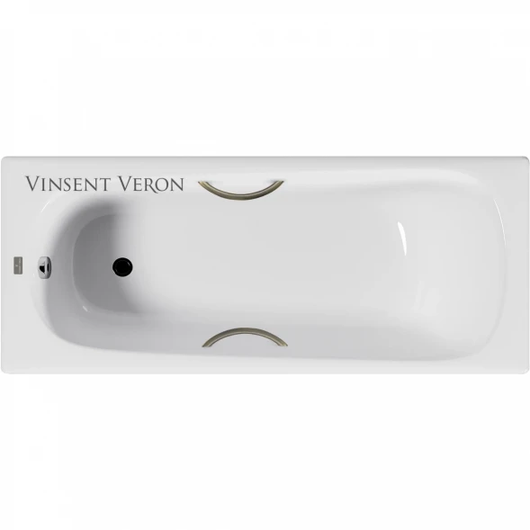 Ванна чугунная Vinsent Veron Concept VCO1407042H/VH0015BR 140x70 см, с ручками, белый